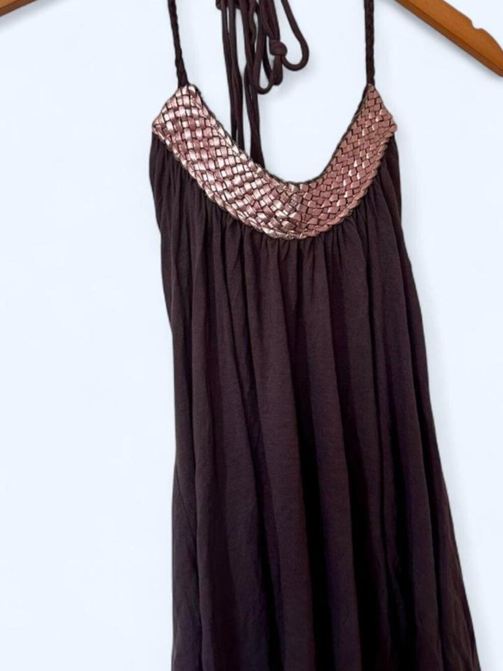 Urban Outfitters Pins & Needles Metallic Halter Babydoll Top S